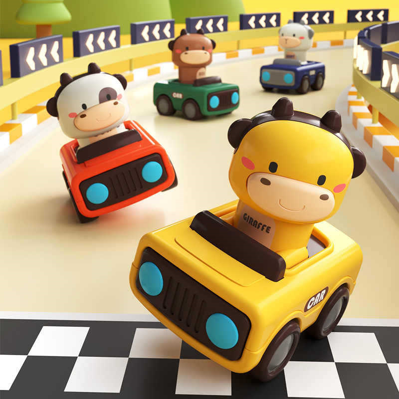 Kids Early Education - Animal Push and Go Car Toy,