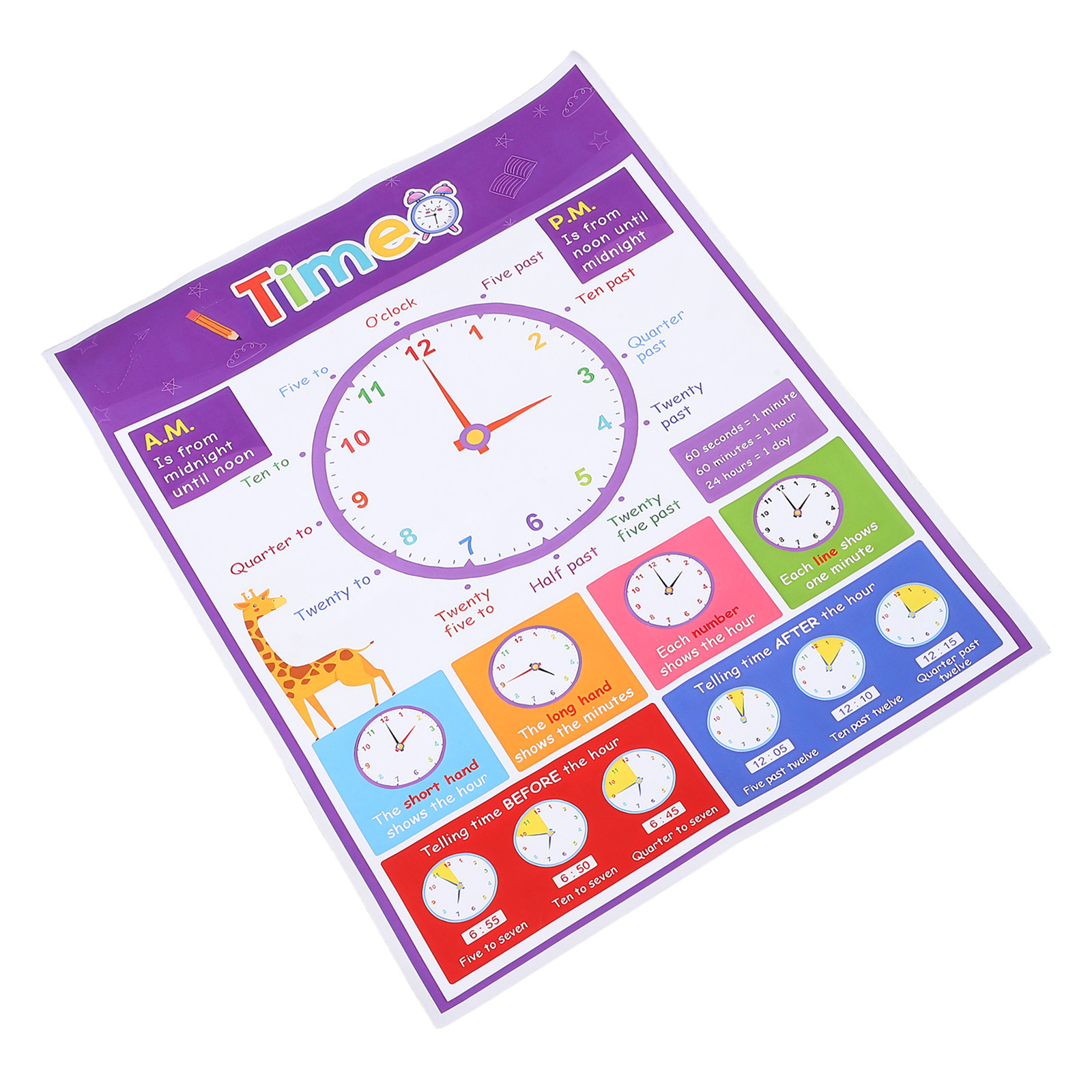Time Teaching Poster for Kids  - огляд і ціна Kids Education Wallpaper