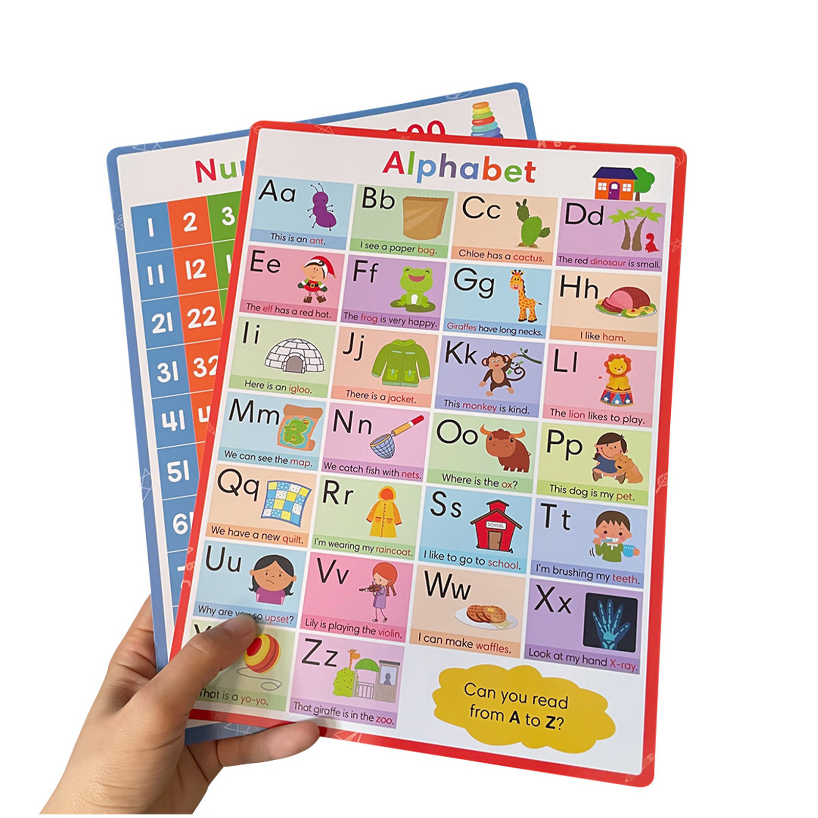 2Pcs Alphabet Number Poster Se - огляд і ціна Kids Education Wallpaper