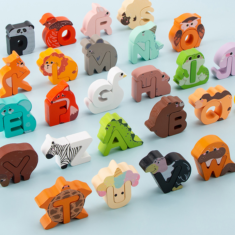 26Pcs Wooden Animal Alphabet B - огляд і ціна Kids Educational Game 3