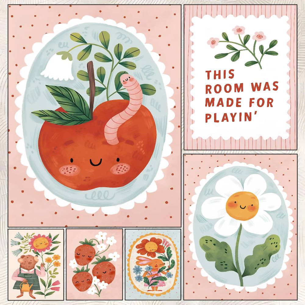 Floral Alphabet Education Kid  - огляд і ціна Kids Education Wallpaper