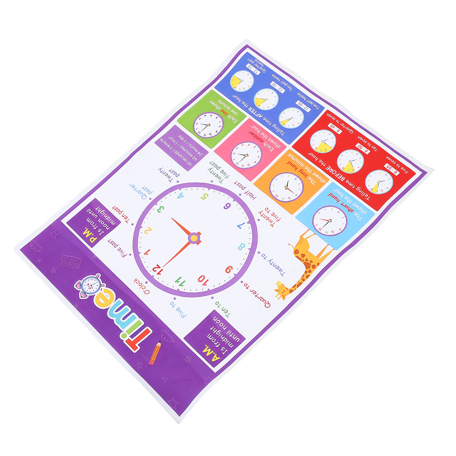 Time Teaching Poster for Kids  - огляд і ціна Kids Education Wallpaper