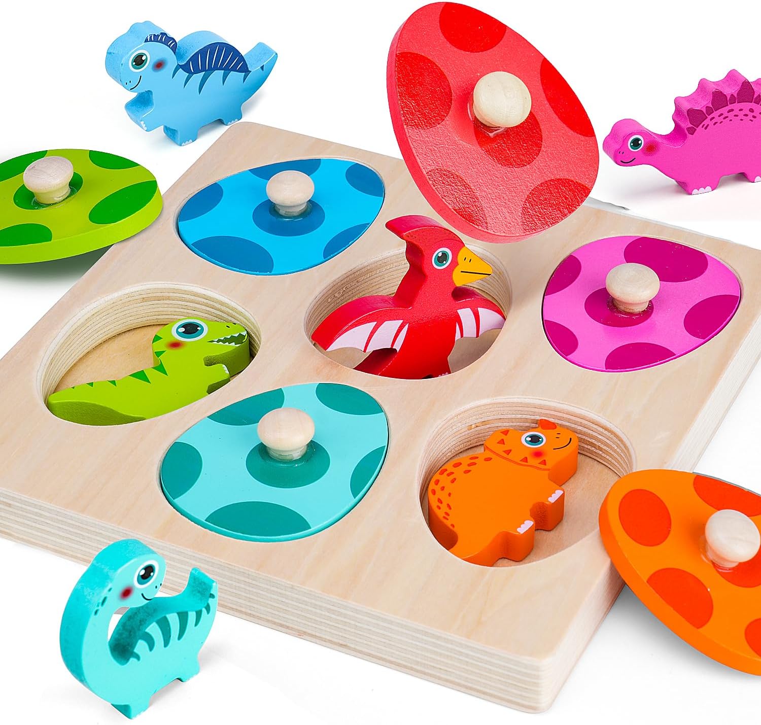 Wooden Dinosaur Jigsaw Puzzle  - огляд і ціна Kids Educational Game 3